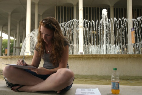 A student, studying