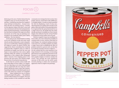 Andy Warhol pages, showing the iconic Campbell's can