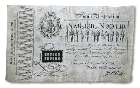 Bank Restriction Note by George Cruikshank 1819 