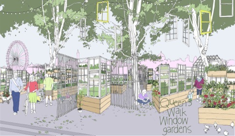 How the Queens Walk Window Garden allotments might look