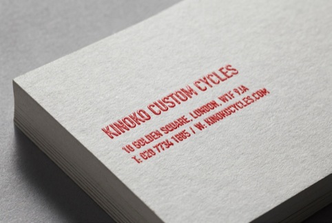 Business cards, with thermographic printing