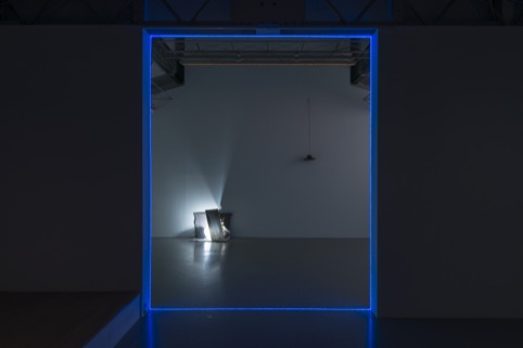 Haroon Mirza, Falling Rope, 2013. Installation view in SCAI THE BATHHOUSE.