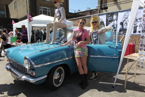 Jaime Winstone and Pam Hogg at the Vauxhall Art Car Boot Fair 2012
