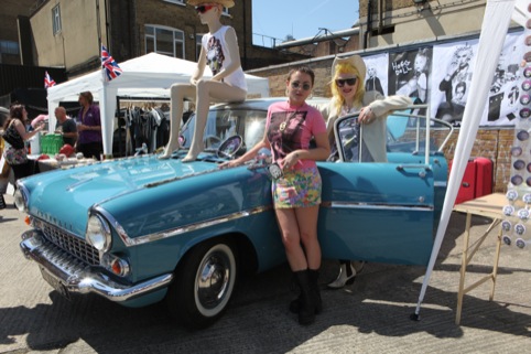 Jaime Winstone and Pam Hogg at the Vauxhall Art Car Boot Fair 2012 