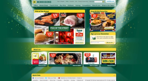 The current Morrisons homepage