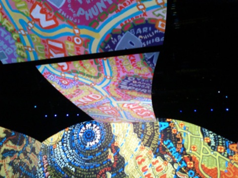 A projection of the mural