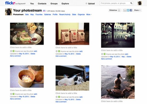 Flickr's previous photostream design