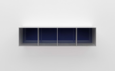 Untitled (Menziken 88-92), 1988 Anodized aluminum clear with blue Plexiglas