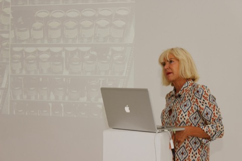 Sensory expert Sissel Tolaas giving her presentation at the DesignLab Sensory Bootcamp