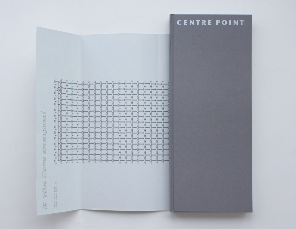 Architect Richard Seifert's original plans in the dustjacket of the Centre Point book