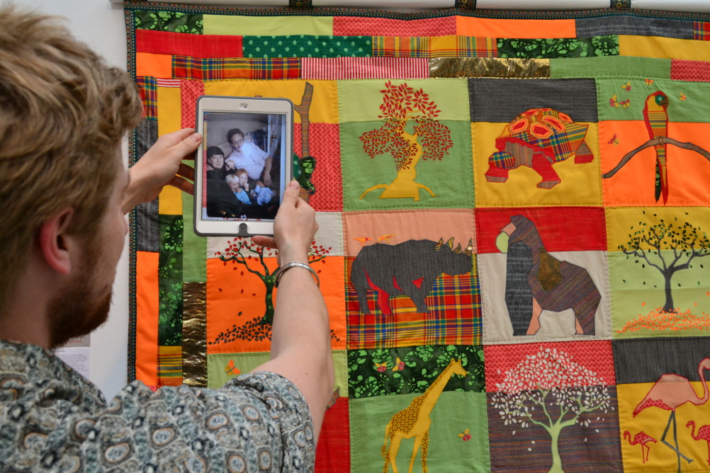 Joshua Barnes with his Augmented Quilt