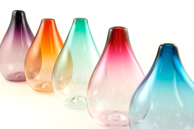 Drop Vases by Rosie Sutcliffe Glassware