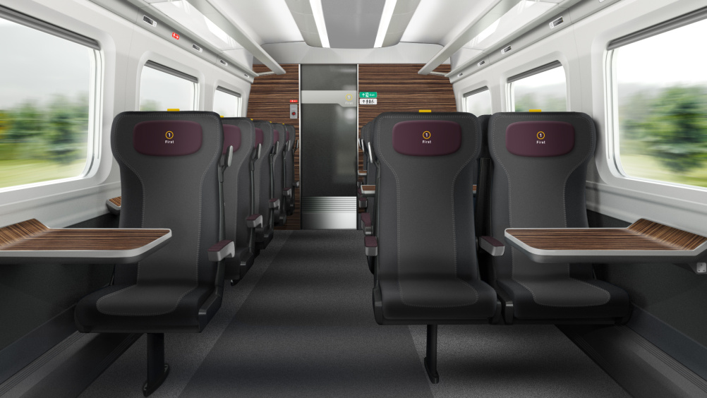Hitachi Super Express Train first class interior by DCA Design International