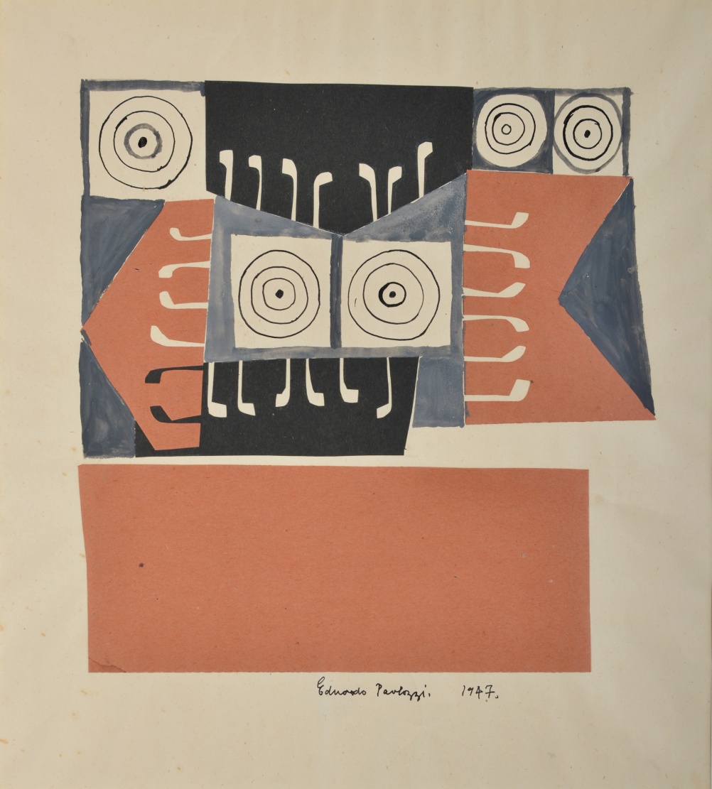 Eduardo Paolozzi, Target, 1947, ink and collage on paper, Pallant House Gallery, Wilson Gift through The Art Fund © The Trustees of the Eduardo Paolozzi Foundation