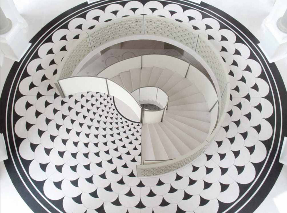 Model photograph of the new rotunda staircase