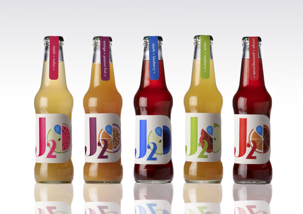 J2O rebrand by Morgan Swain, for the Design Bridge student awards