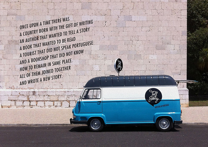 The Tell a Story van on tour in Lisbon