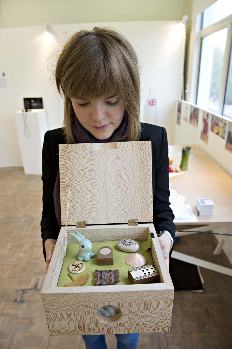 Chloe Meineck with her music memory box