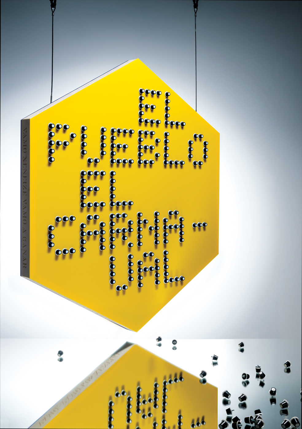 Dave Sedgwick used football studs to create typography and chose the Argentinian team of Boca Juniors for his chant
