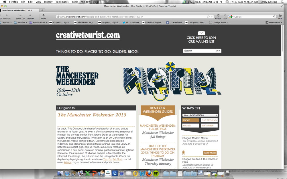 Manchester Weekender website