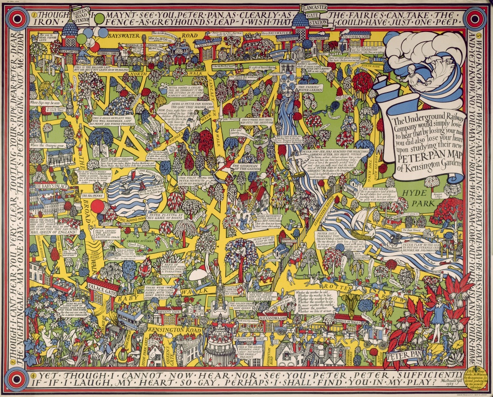 Peter Pan Map of Kensington Gardens (1923)