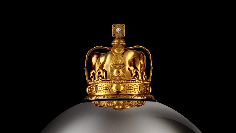 Close-up of the coronation crown