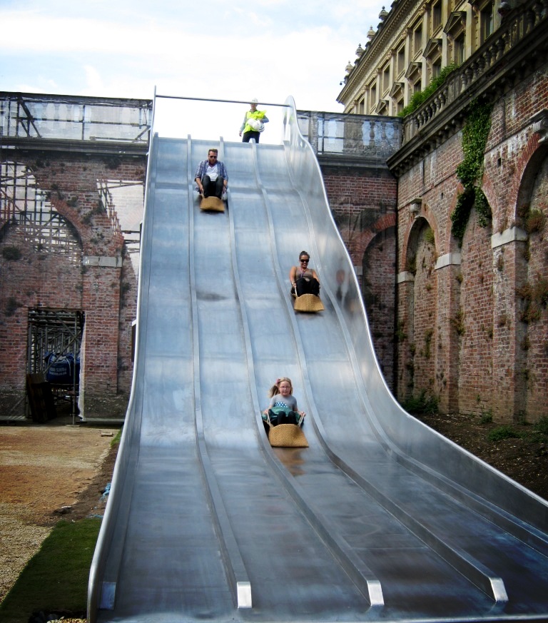 Sliding at a stately home