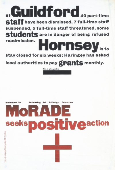 MoRADE Seeks Positive Action poster, 1968. Design by Richard Hollis, courtesy Richard Hollis