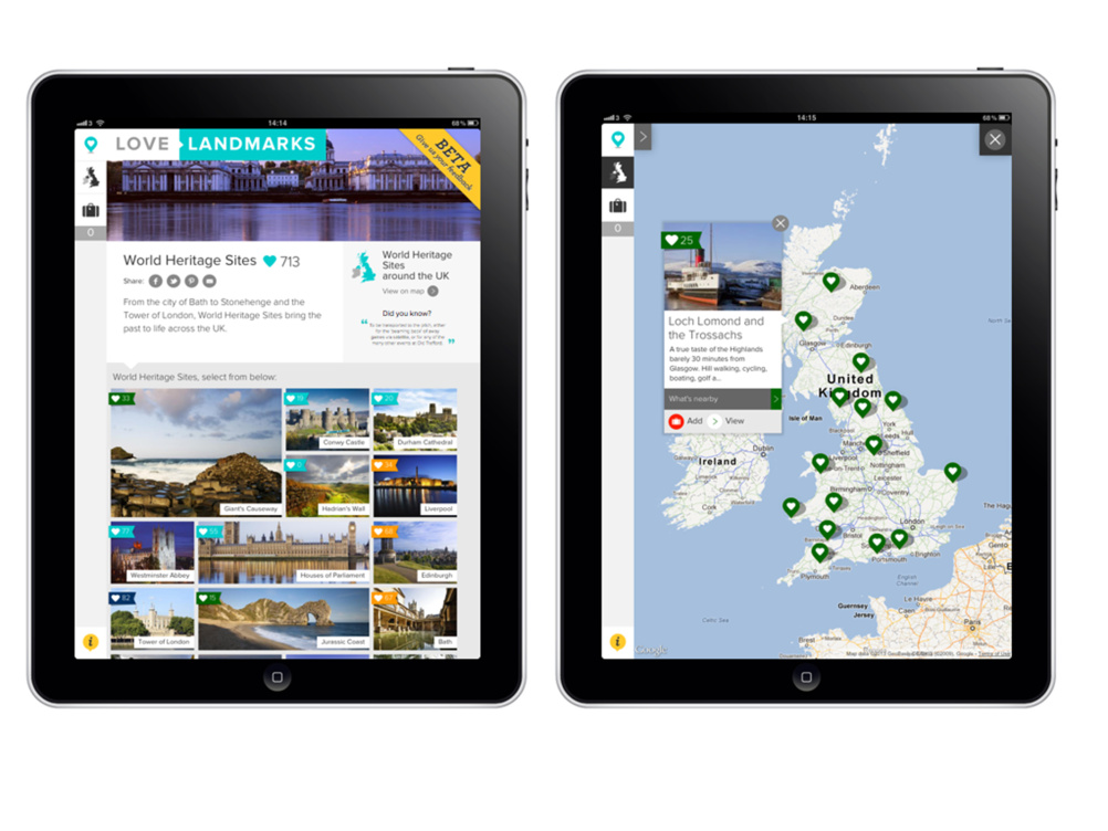 The UK can be explored with an interactive map