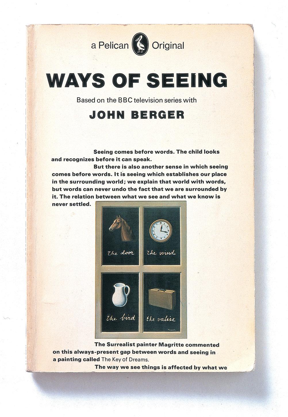 Book cover for Ways of Seeing by John Berger. Design by Richard Hollis. Published by BBC and Penguin Books, London, 1972.