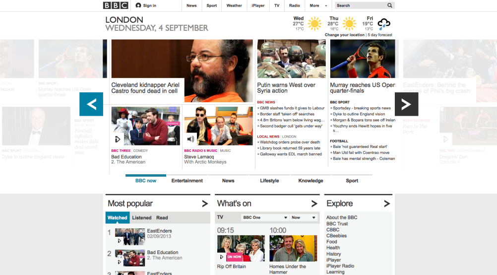 BBC homepage