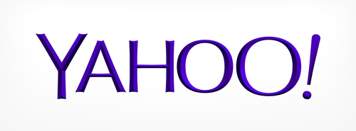 Yahoo's logo in white colourway