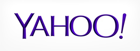 Yahoo's old (top) and new (bottom) logos