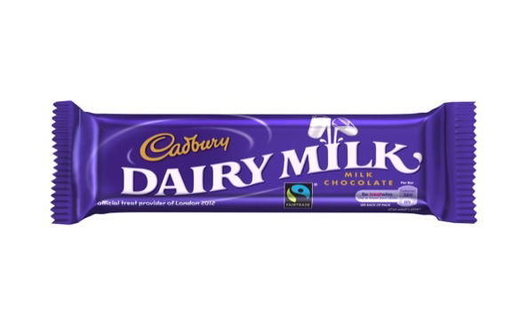 Cadbury Dairy Milk packaging, featuring 2685c purple