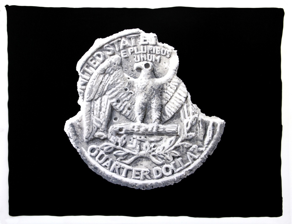 Daniel Arsham, Study of the Eroded Quarter (reverse), 2013 