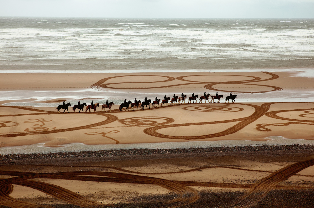 Walking Drawing with horses