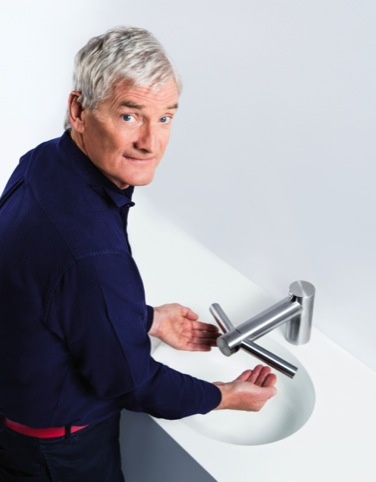 Sir James Dyson uses the Dyson Airblade Tap. Could he soon be drying his hair silently?