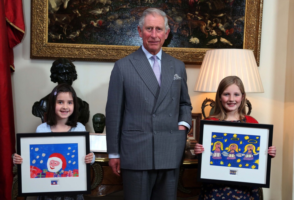 Prince Charles with the stamp competition winners