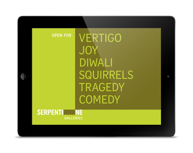 Serpentine iPad screen