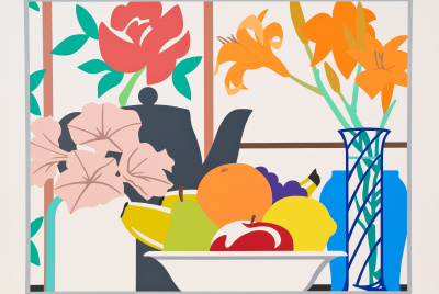 Tom Wesselmann, Still Life with Lilies, Petunias and Fruit, 1988