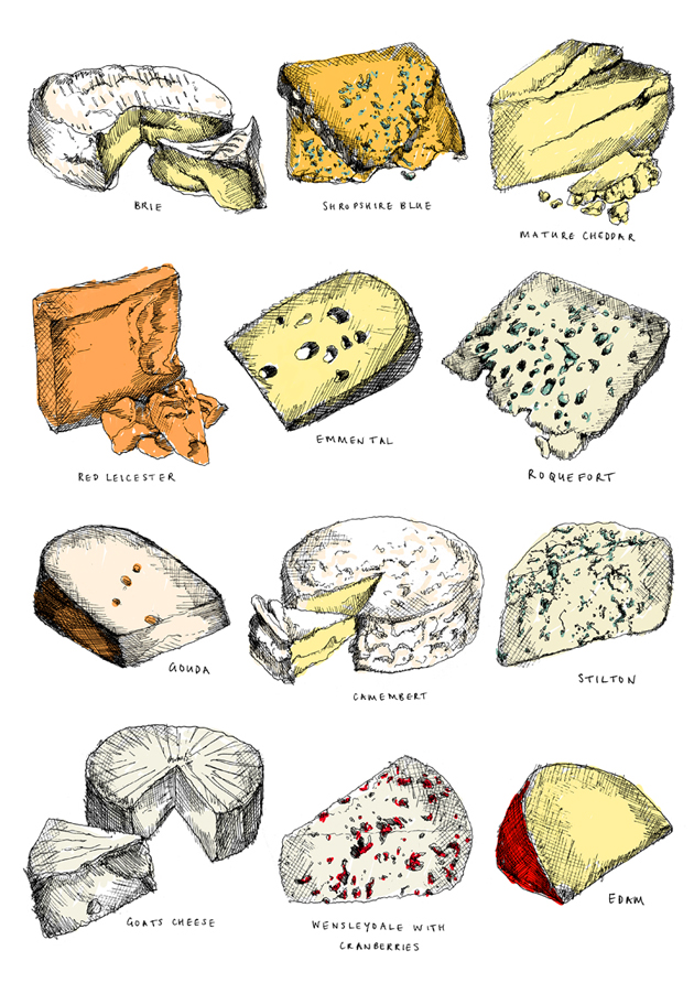 Twelve cheeses