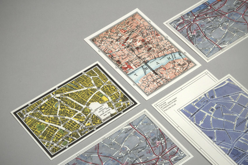 Postcards feature maps of the local area