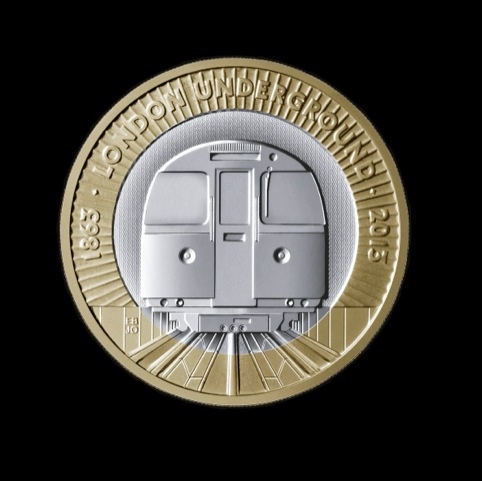 The London Underground £2 coin, designed by Barber Osgerby