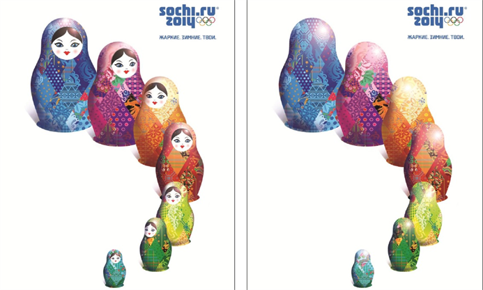 Official Sochi Games posters featuring branding design by Interbrand