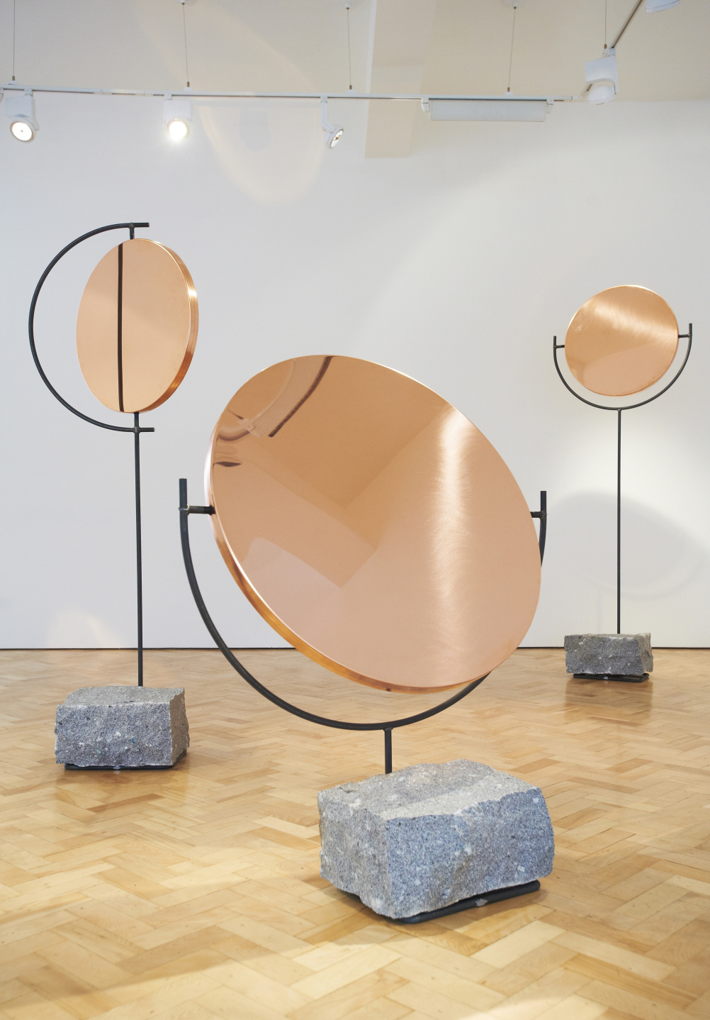 Installation view, The Copper Mirror Series, by Hunting and Narud, 2013