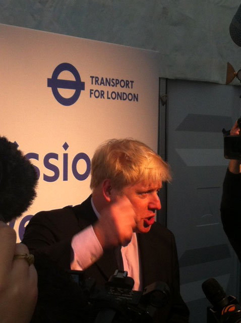 London Mayor Boris Johnson at the unveiling