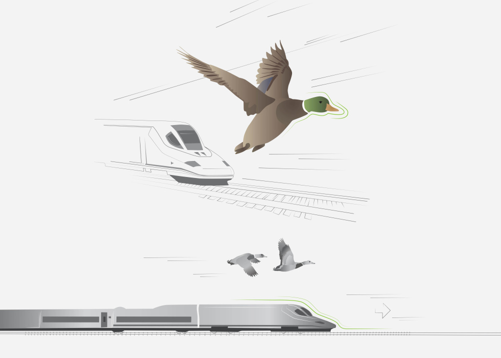 The mallard-shaped AVE S-102 train