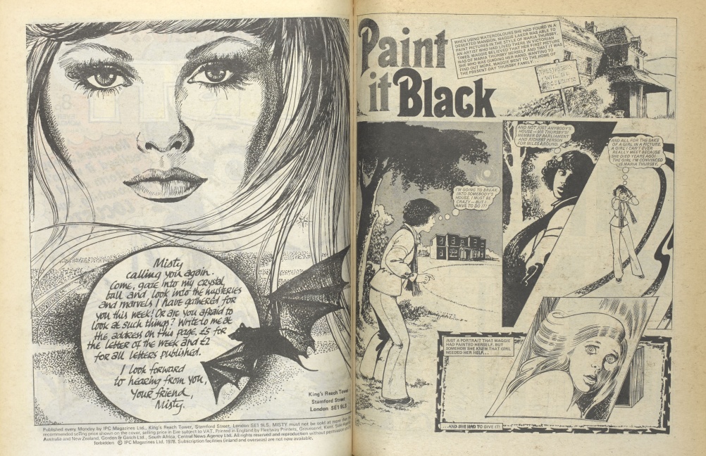 Misty, a well known female comic book of 1978 which told supernatural and horror stories