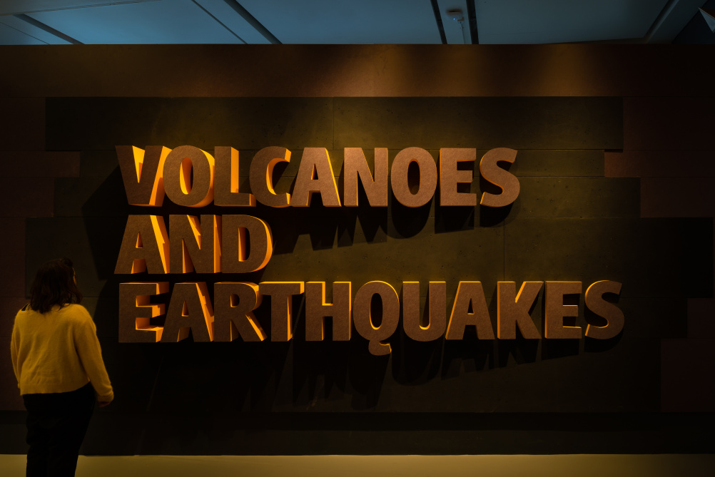 Volcanoes and Earthquakes exhibition graphic