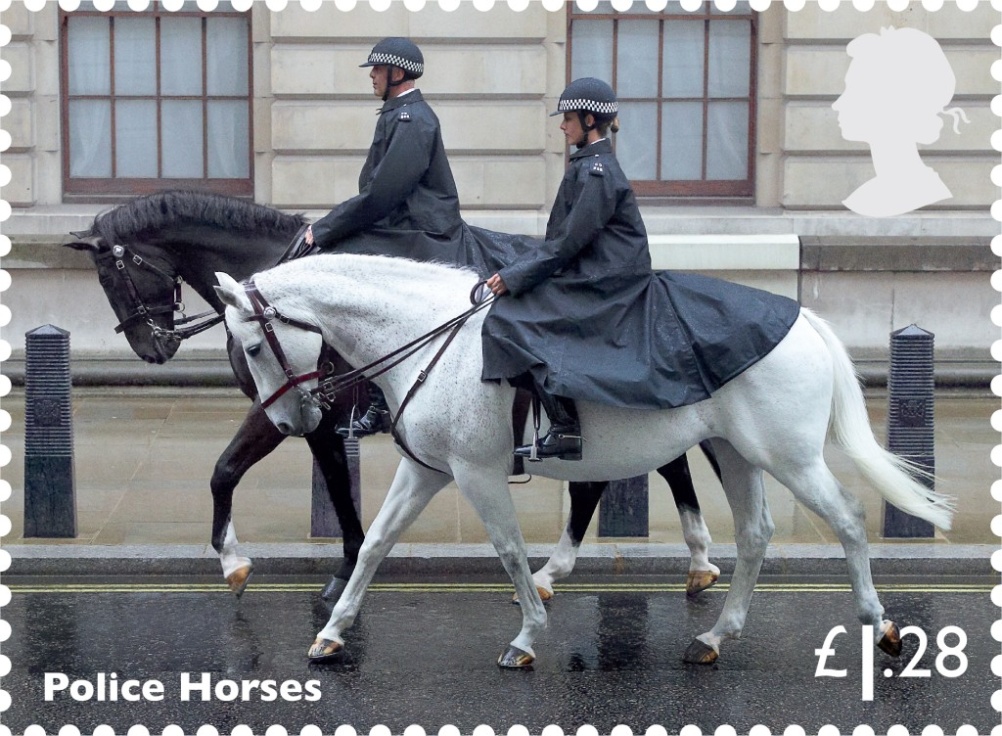 Police horses feature on this £1.28 stamp 